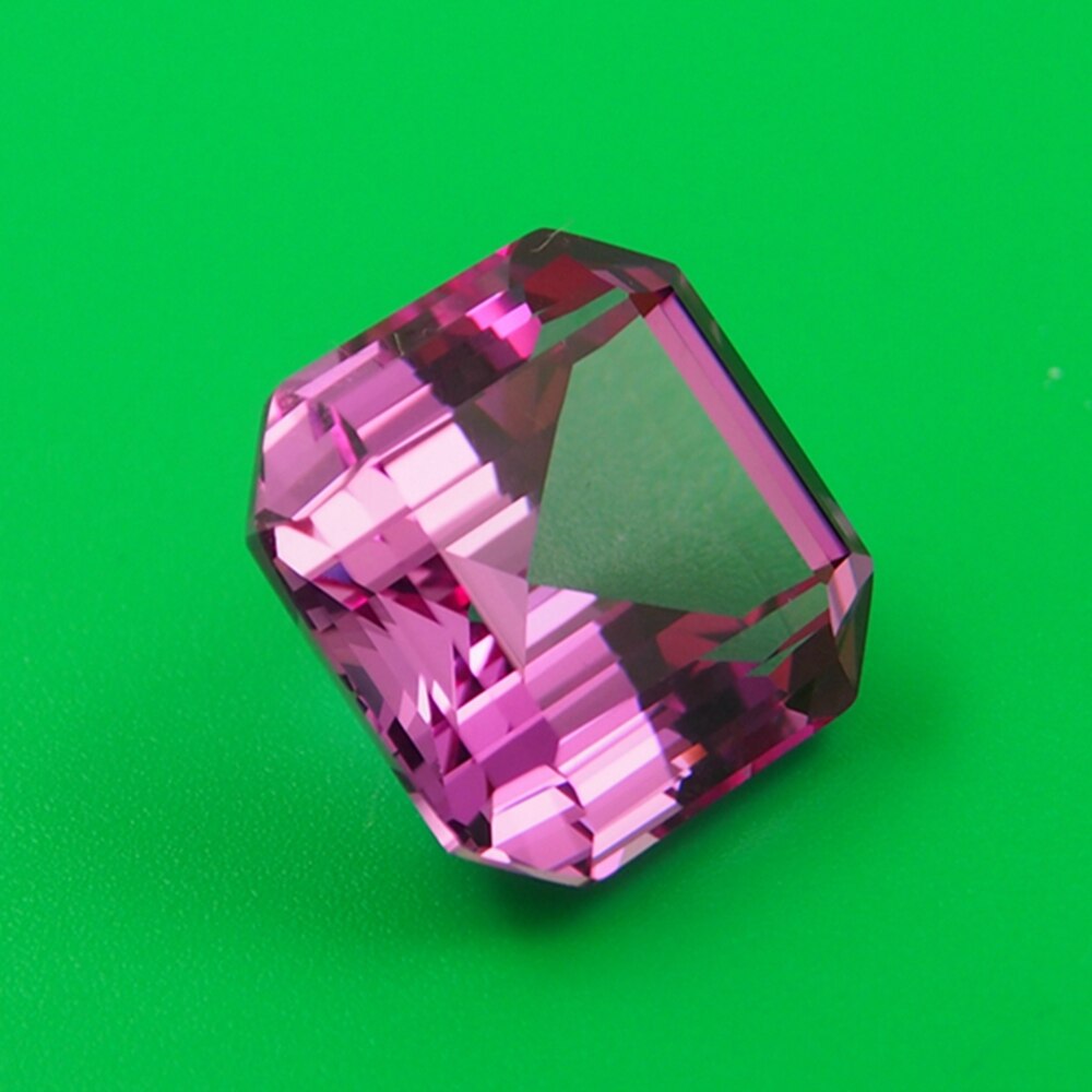 Bague en saphir rose de laboratoire de supérieure, 15x15mm, 1 pièce/lot, 20 carat, pierre précieuse en vrac pour la fabrication de bagues BIY