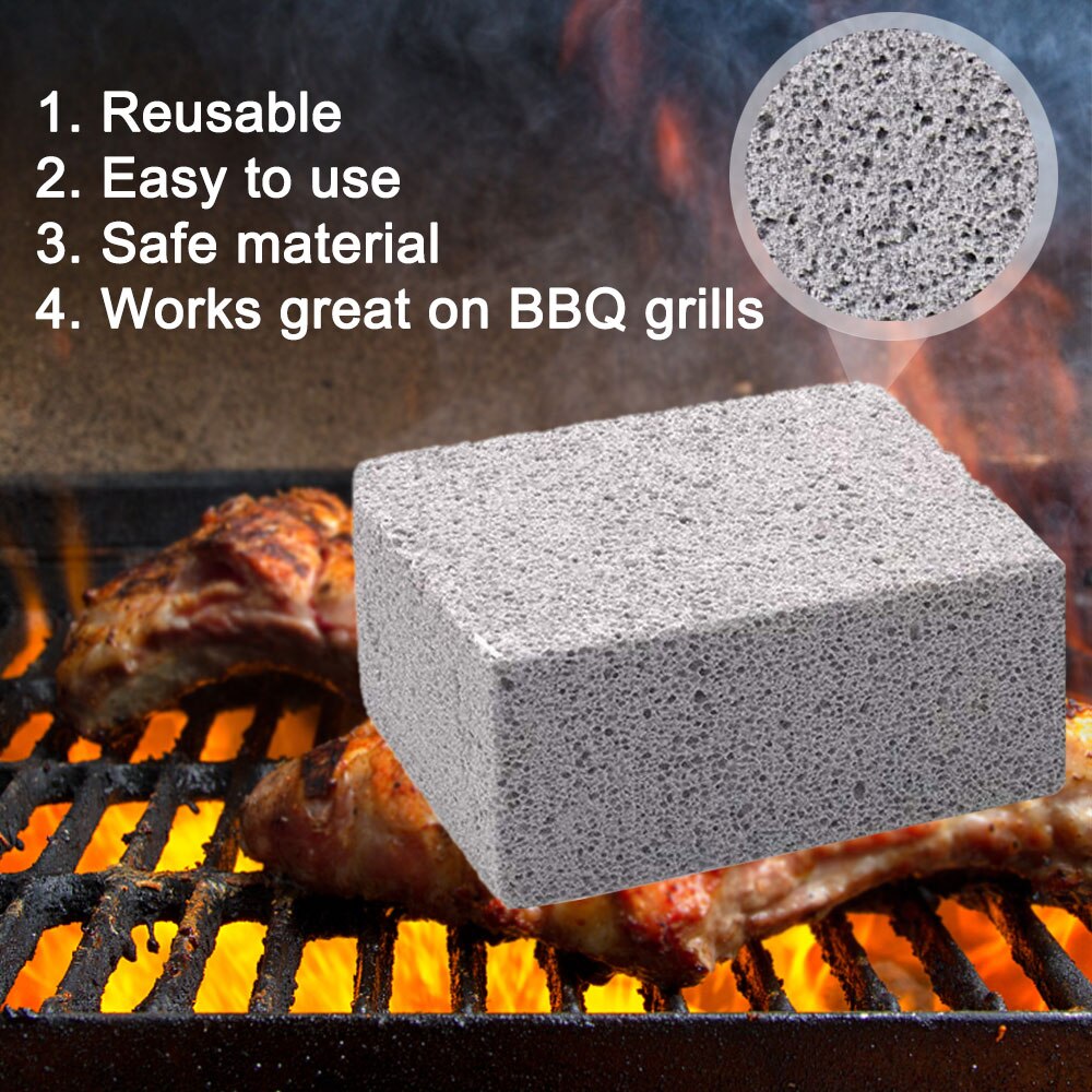 3 stk bbq grill rengøring mursten bbq rense sten grill skraber rengøring sten stativ pletter fedt renser værktøj køkken gadgets