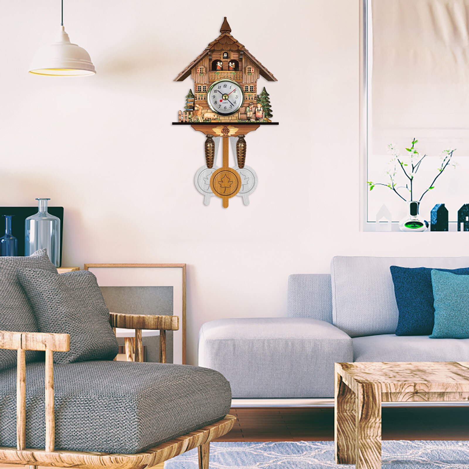 Koekoek Koekoek Wandklok Chime Wekker Retro Klok Houten Woonkamer Klok Часы Настенные Houten Woonkamer Klok