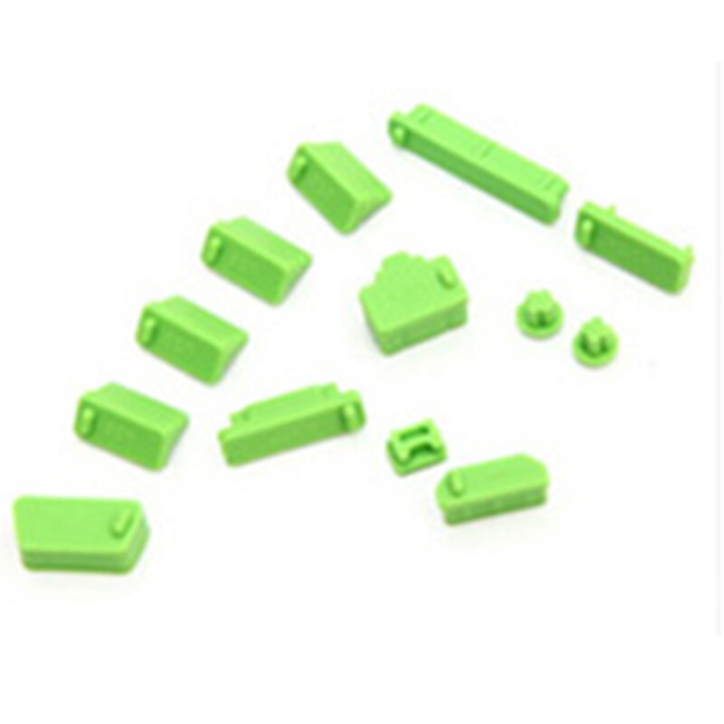 13Pcs Beschermende Poorten Stopper Notebook Usb Stofdicht Siliconen Professionele Universele Computer Accessoires Laptops Stof Plug: green