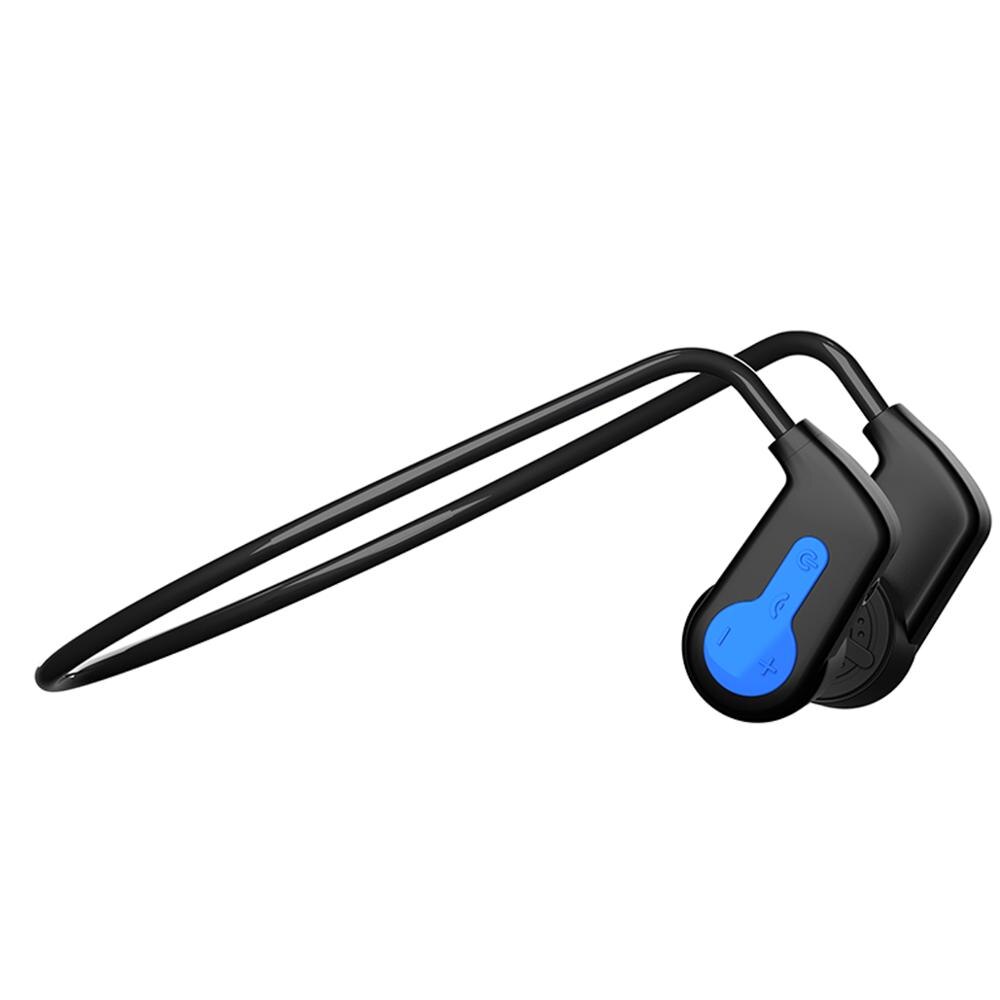 Trådløs knogle lednings headset ipx 8 vandtæt  mp3 hovedtelefoner bluetooth 16g med mikrofon  mp3 svømning sports øretelefoner øretelefoner  k3: Blå
