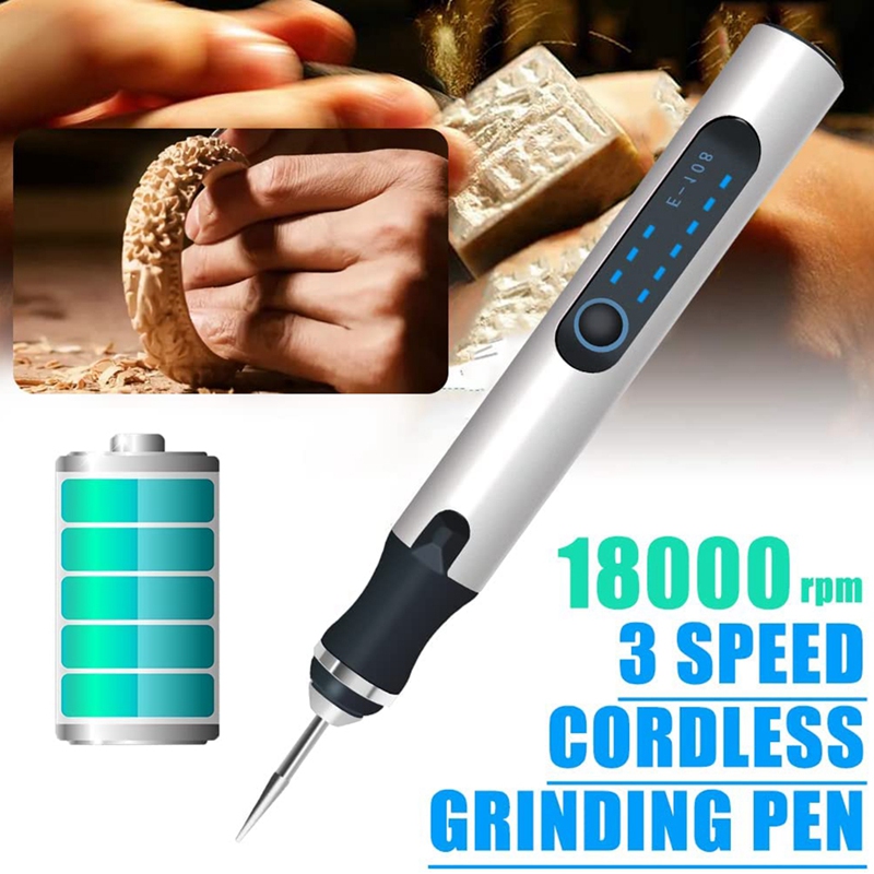 USB Engraving Pen, Rechargeable Engraver Etching Pen, Cordless Wood Engraving Kit for Glass Stone Jewelry Nails Ceramics