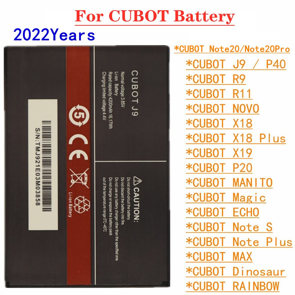 Original CUBOT Battery For CUBOT J9 P40 R9 R11 RAINBOW NOVO MANITO Magic ECHO X18 Note S Plus 20 Pro MAX Dinosaur X19 P20