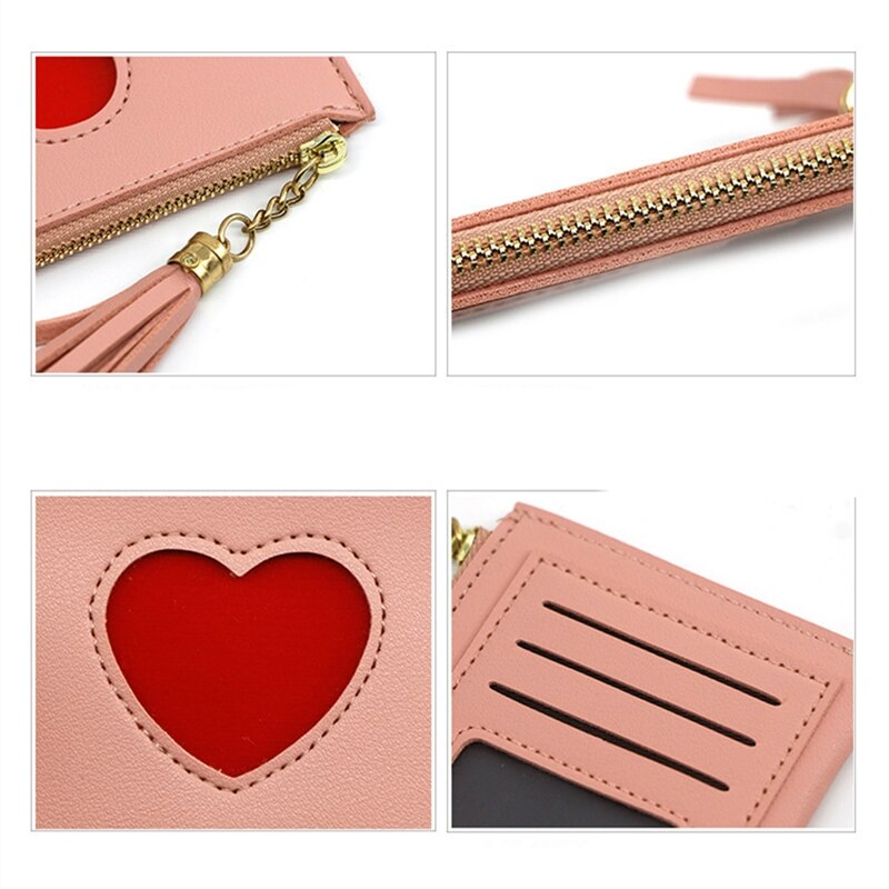 dames portefeuille en cuir synthétique polyuréthane dames porte-monnaie dames crédit portefeuille porte-cartes femmes multi-carte carte sac