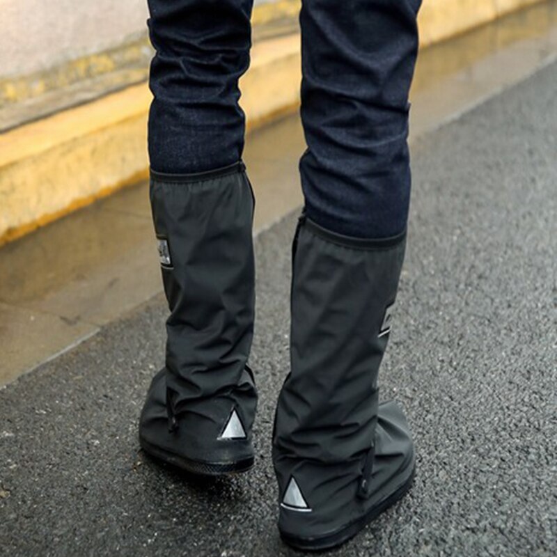 Regntæt skoovertræk udendørs anti-sprøjtning tykkere pvc-materiale skridsikker sål ikke engangs højrørskodæk