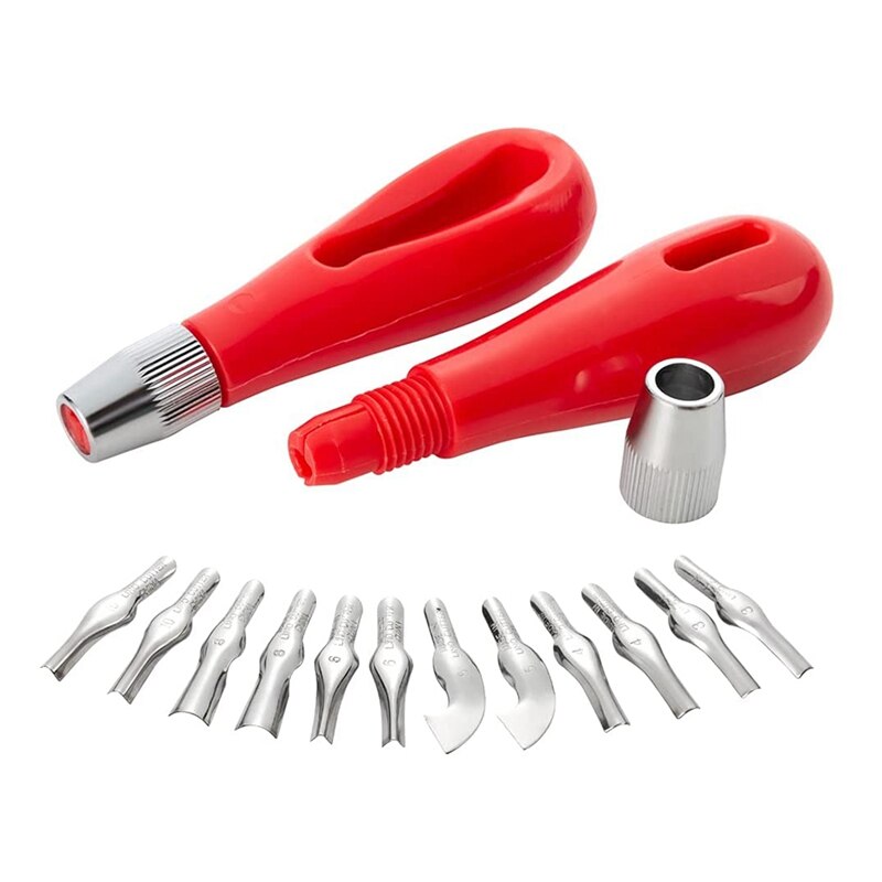 Linoleum Cutter Set, 2 Sets Craft Lino Cutters With 6 Assorted Blades For Lino Cutting And Crafting, Carvings, DIY Craft