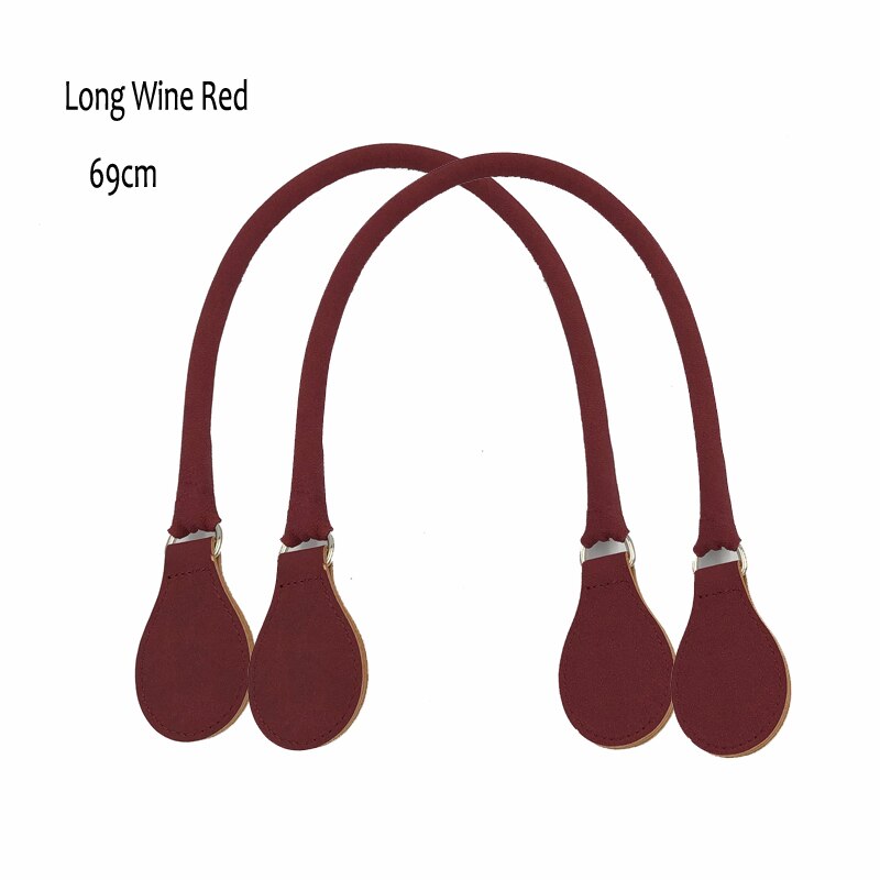Longo falso couro alças redondas alça de cinto d fivela gotas para clássico mini obag cesta balde chique o bolsa acessórios: Long Wine Red