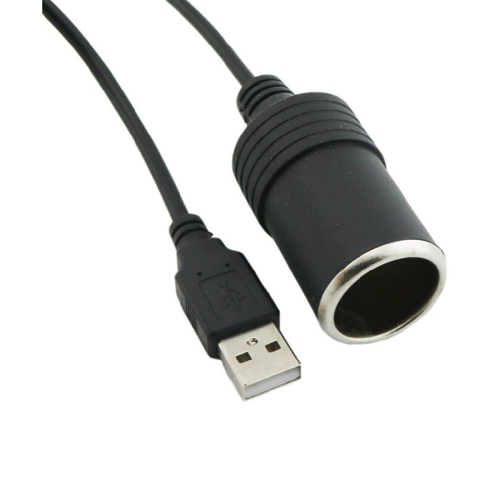 Macho 5v do cabo do adaptador de 30cm/1ft a adaptador fêmea do conversor do isqueiro 12v