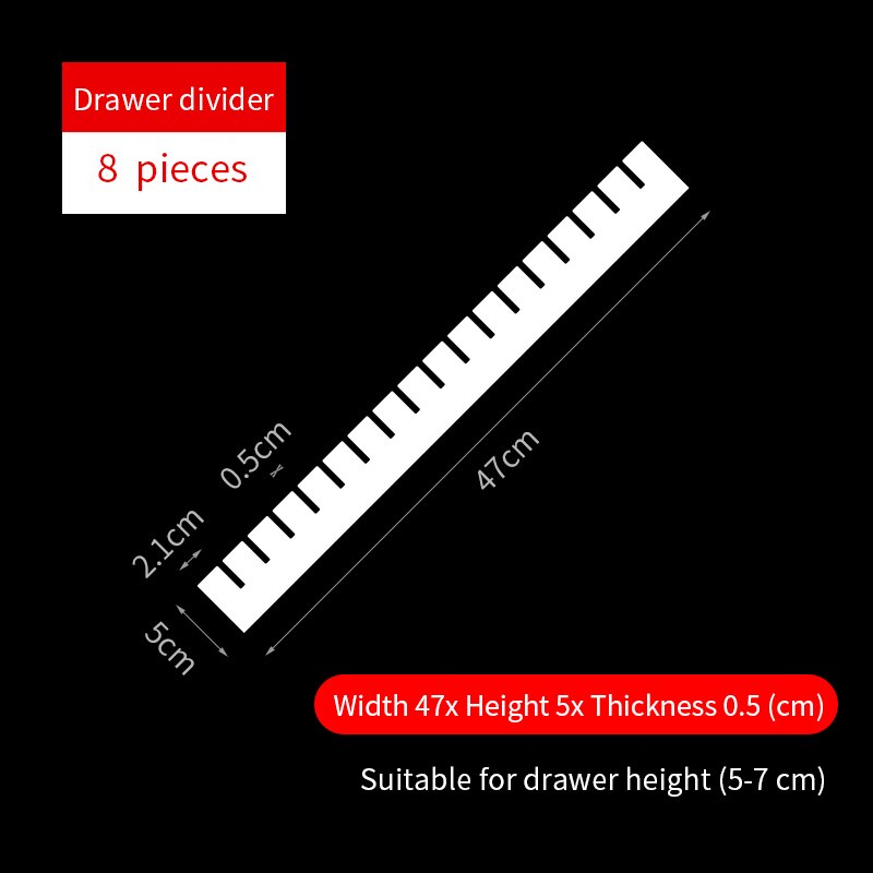 5mm drawer storage partition board wardrobe closet partition board free combination underwear box lattice cabinet layered rack: Height 5cm 8pcs