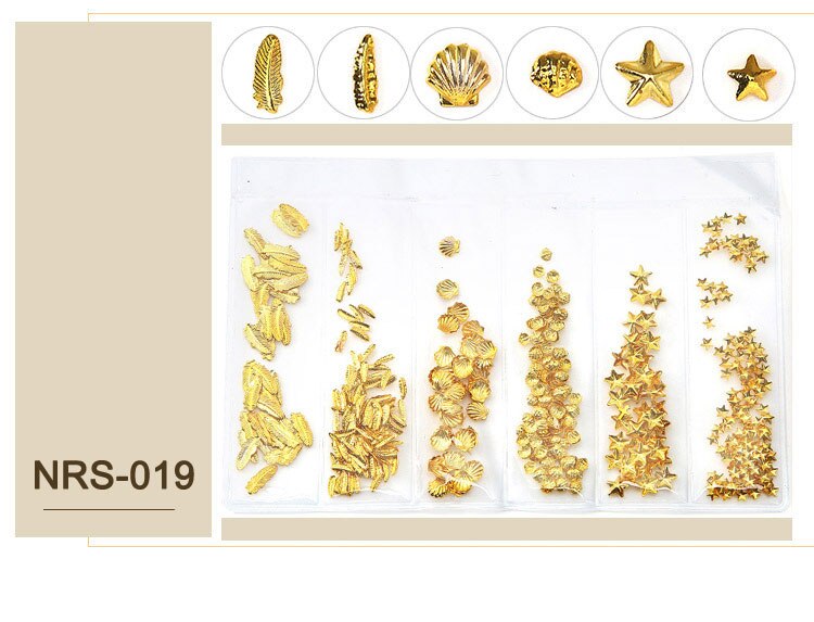 1 paquete mezclado 3D DIY oro hueco Metal remache de diamantes de imitación decoración de Arte de uñas perla DIY tacos de manicura Accesorios: 019