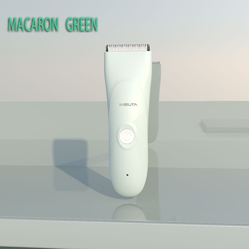 Baby hair clipper children's hair clipper electric silent and waterproof baby razor adult household pet＆ wowen electric clippers: MACARON   GREEN