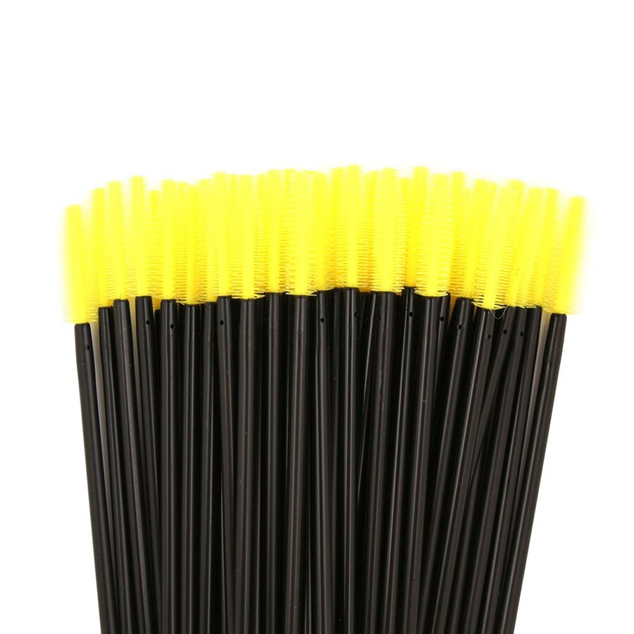 Brosse à sourcils en Gel de Silicone pour femmes, 500 pièces, peigne, Mascara, baguette, Extension de cils, bâton de Mascara, beauté: 500pcs Yellow