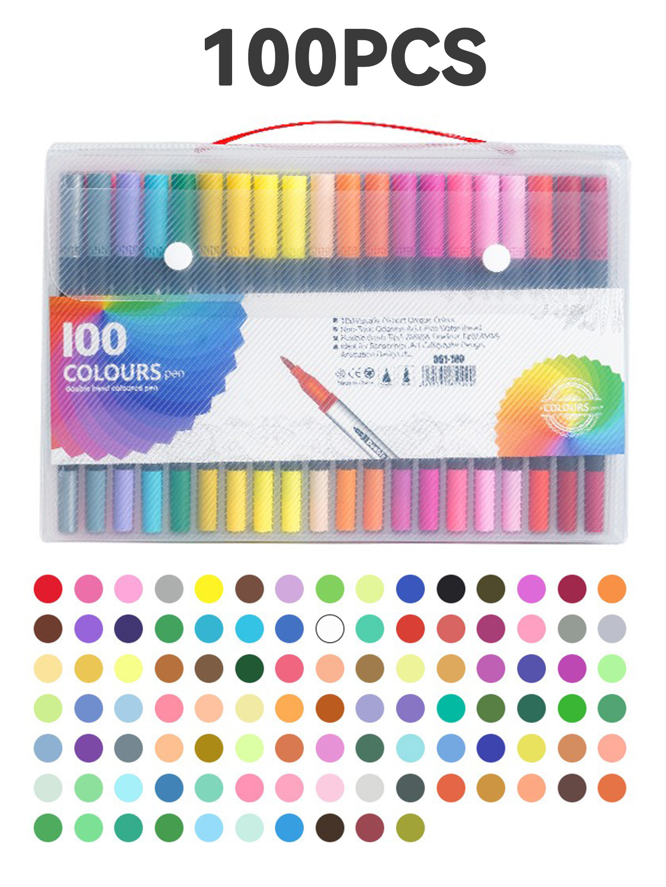 12/24/36/60/80/100/120 Colors Dual Markers Brush Pen Fine Double Tip Art Marker Coloring Hand Lettering Drawing School Supplied: Light Grey
