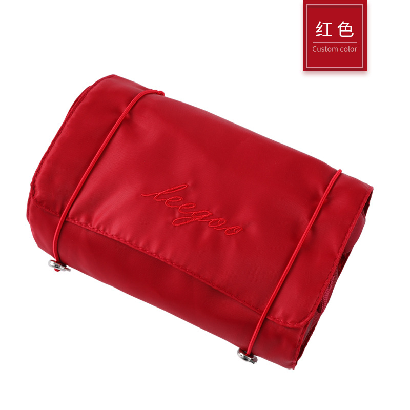 4 In 1 Detachable Makeup Bag Women Zipper Mesh Large Capacity Cosmetics Pouch Foldable Portable Travel Wash Storage Bag: black