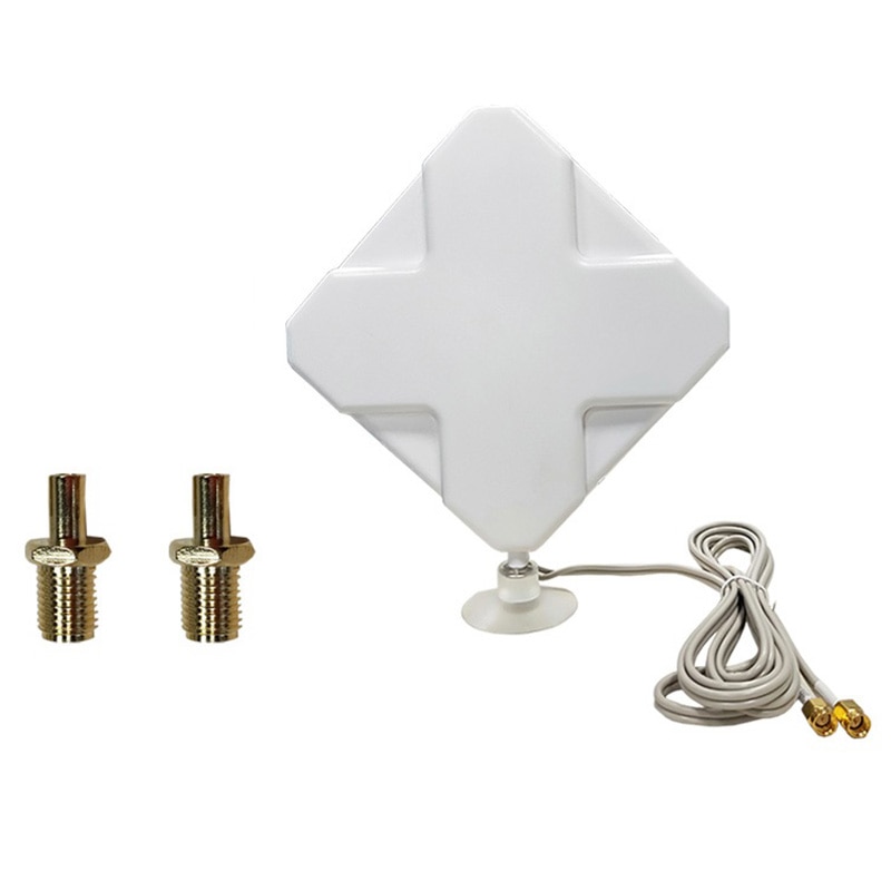 3G 4G Antenna 35DBi 2M Cable LTE Antena 2 SMA Connector for 4G Modem Router Adapter Female to TS9 Male Connector Signal: Default Title