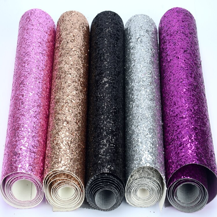 Glitter Stof Materiaal (Chunky) mini Roll 25cm x 138 cm-Ambachten/Applique/Kerst/Muur border/Behang