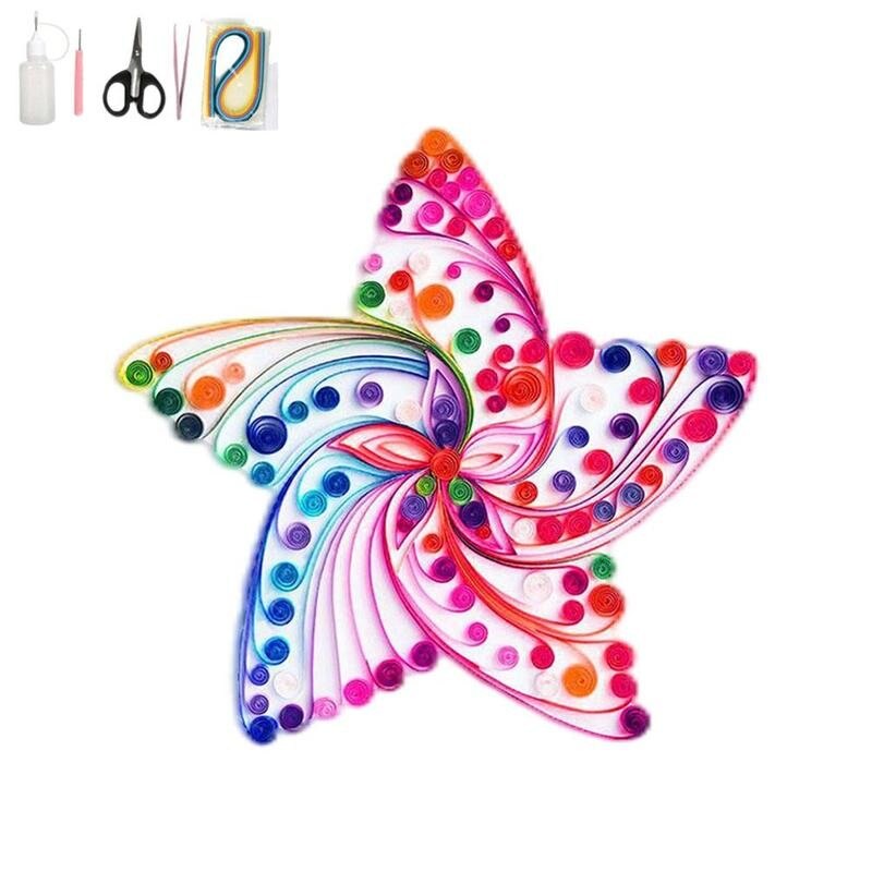 DIY Paper Art Parrot Animal Quilling Paper Set Craft Paper Quilling Kit Home Decor 3D Origami Collage Quilling Tools Set