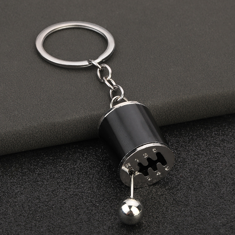 Mini Turbo Turbolader Schlüsselanhänger Auto-Styling Schlüsselanhänger Getriebe Getriebe Anhänger Schlüsselanhänger Stock Knöpfe Schlüsselanhänger Schicht Metall Schlüsselanhänger: Schwarz