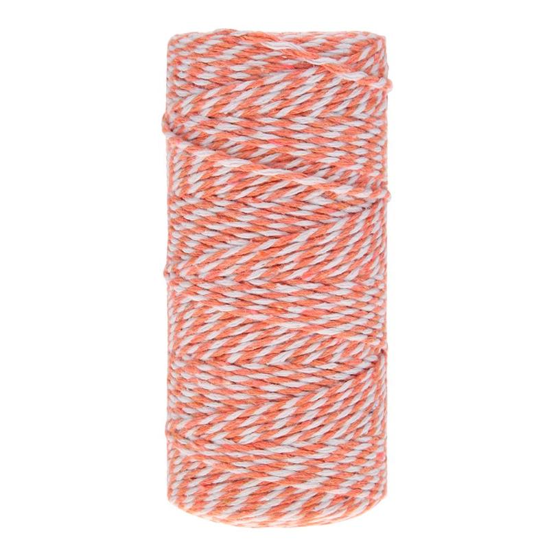 1 Roll 100 Meters 2Ply Cotton Twine DIY Weaving Handmade Craft String Rope: Orange