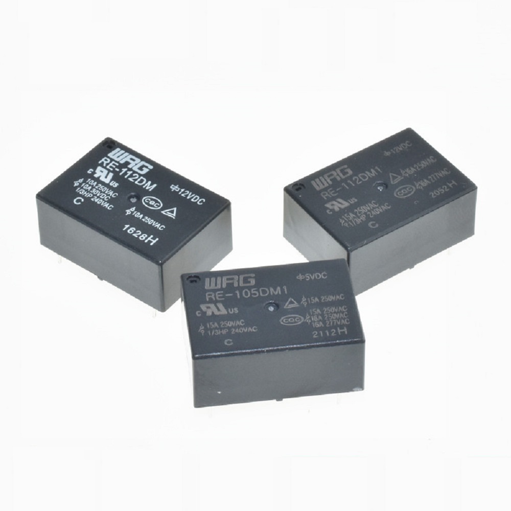Een Relais: Wrg RE-105DM1 RE-124DM1 Elektromagnetische Relais RE-112DM1-S 112dmf 12vdc 4-Pins Waterkoker Relay 1Pcs