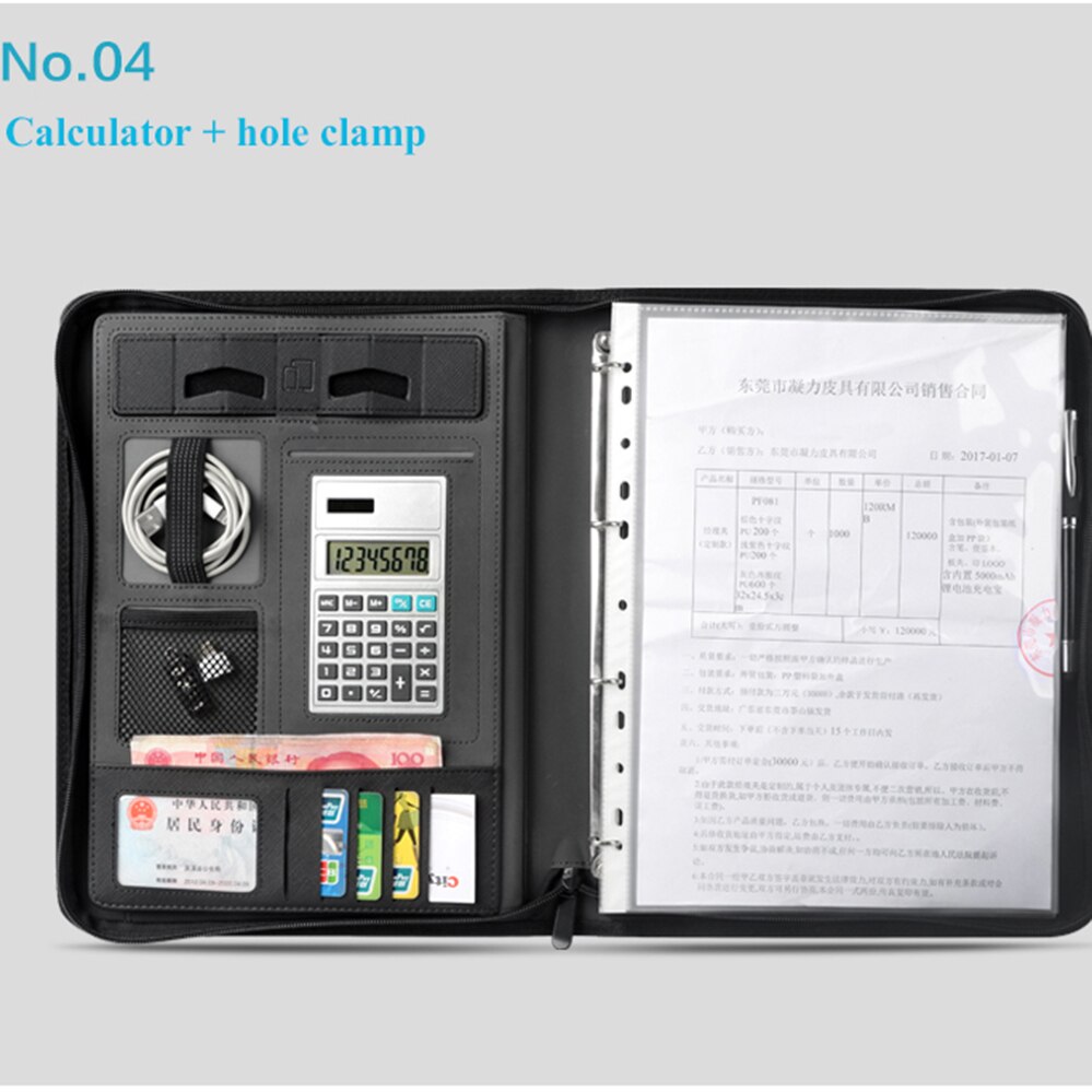 A4 multi-function file leather sales manager folder