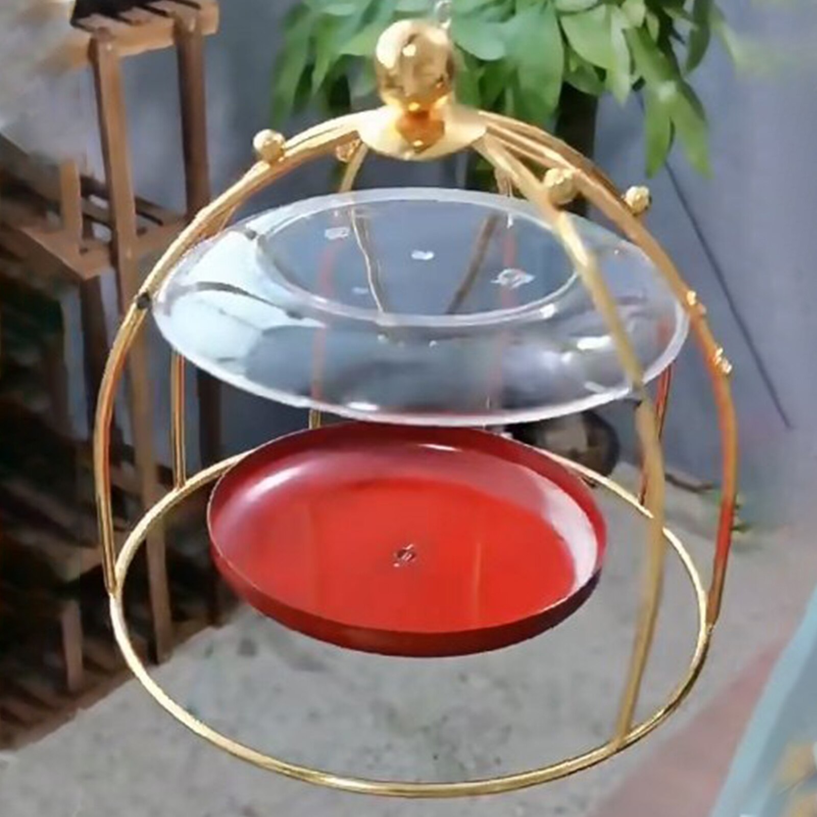 Hangable Wild Bird Feeder With Hook Dome Top Round Hummingbird Feeders For Small Birds Courtyard Bird Feeder For Bird Feeders