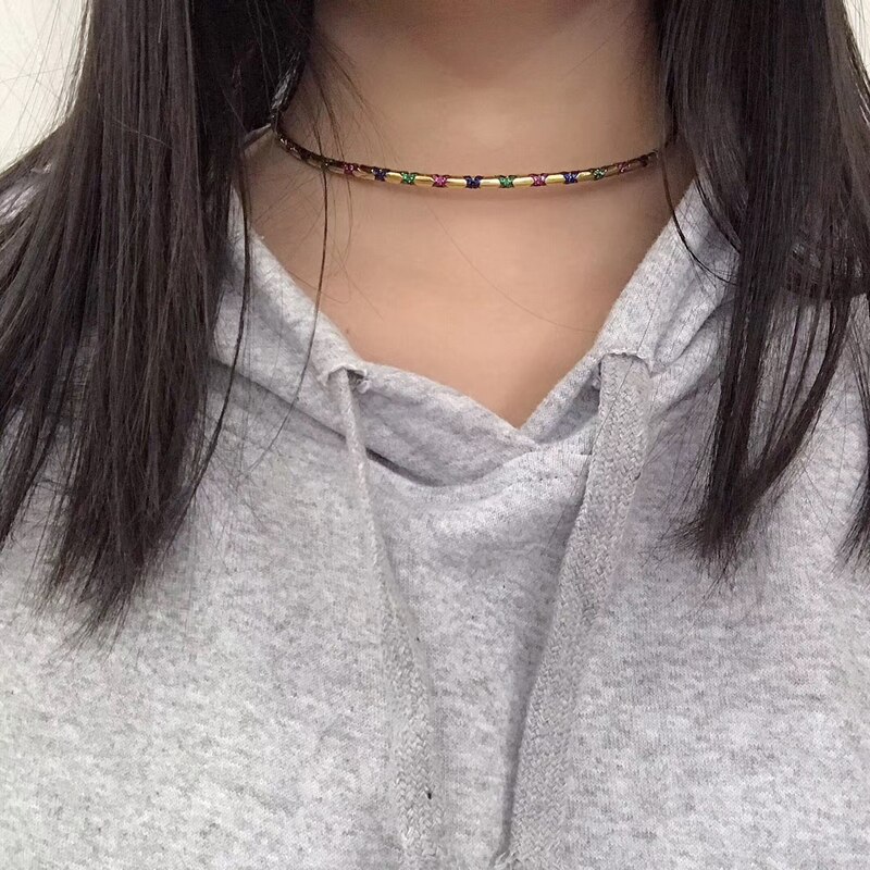 Charme Sterling Silber Kopie 1:1 Kopie, Multicolor Tribal Choker Mit Verstellbaren Verschluss Für Frauen Luxus Schmuck