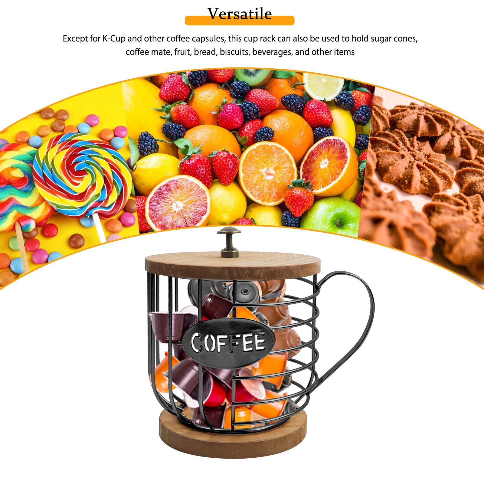 Porte-dosette de café pour tasses K, porte-gobelets K pour comptoir, organisateur de dosettes de café en forme de tasse, panier de rangement de dosettes de café pour café B
