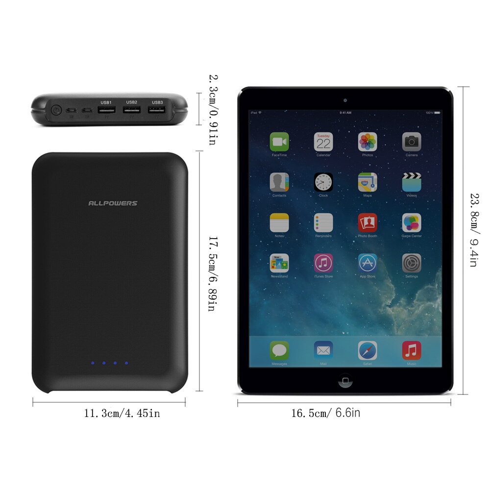 Allpowers Power Bank 30000 Mah Draagbare Telefoon Externe Batterij Pack Met 3 Output 2 Input Quick Opladen Voor Mobiele Telefoon iphone