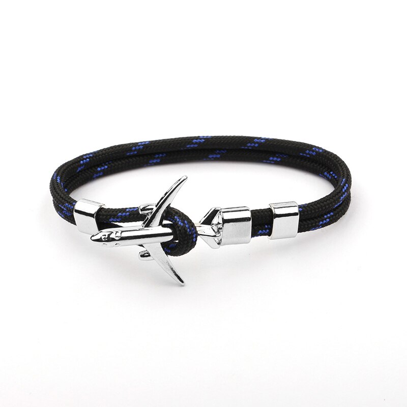 NIUYITID samolot charm kotwica mężczyzn bransoletki kobiet lotnisko moda Rope Chain Paracord lotnictwa życia biżuteria Pulseras Hombres: A11