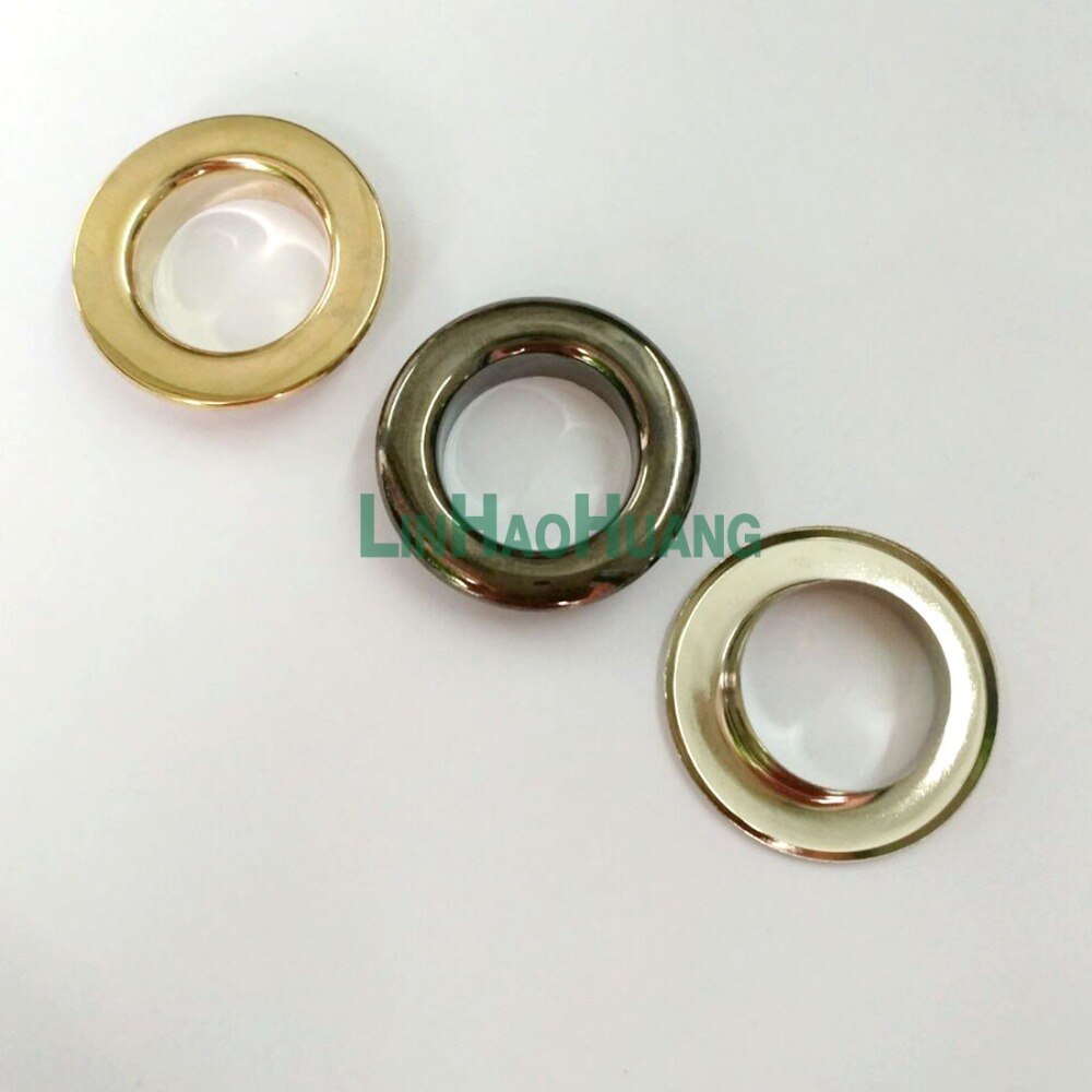 50sets/lot No Sew metal brass eyelets with washer 21mm*35mm Big round metal grommets 3color 2017062202