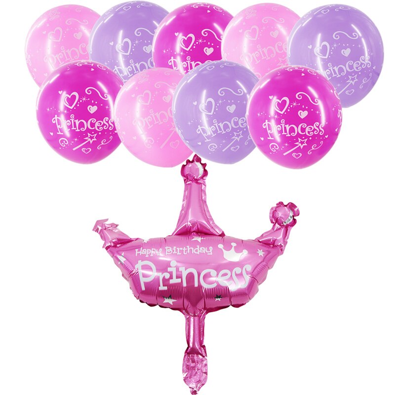 Nastasia 10/ stuks prinses aluminiumfolie ballon en bedrukte ballon verjaardagsfeestdecoraties kinderen babyshowerbenodigdheden