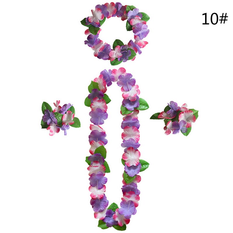 4 st/set konstgjorda maskeraddräkter hawaiiansk blomsterkransar kransar halsband fest hawaii strand roliga blommor gör-det-själv festdekoration: J