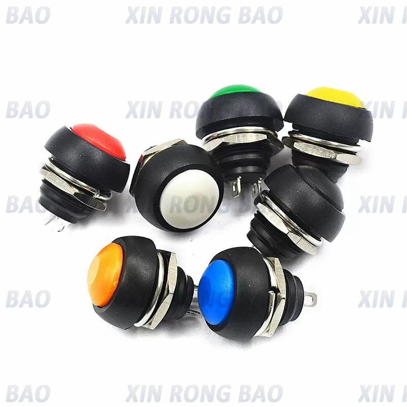 1PCS 12mm Self-Recovery PBS-33B Mini Push Button Switch, 2Pin 1A Momentary Waterproof Reset Push Button