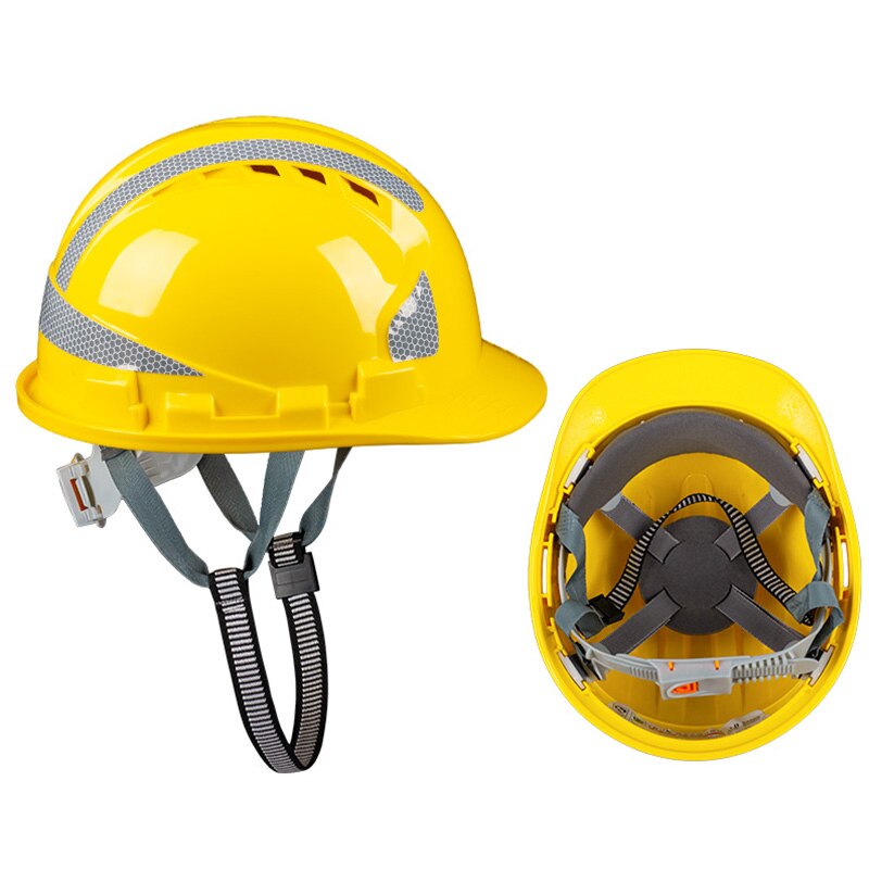 Reflective Hard Hat Outdoor Working Safety Helmet Breathable Construction ABS Work cap High strength Head protection