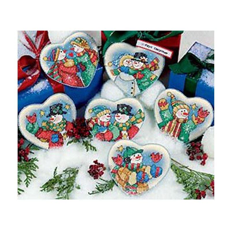 Top Mooie Verkoop Telpatroon Sneeuwpop Harten Ornamenten Liefde Ornament Dim 08731