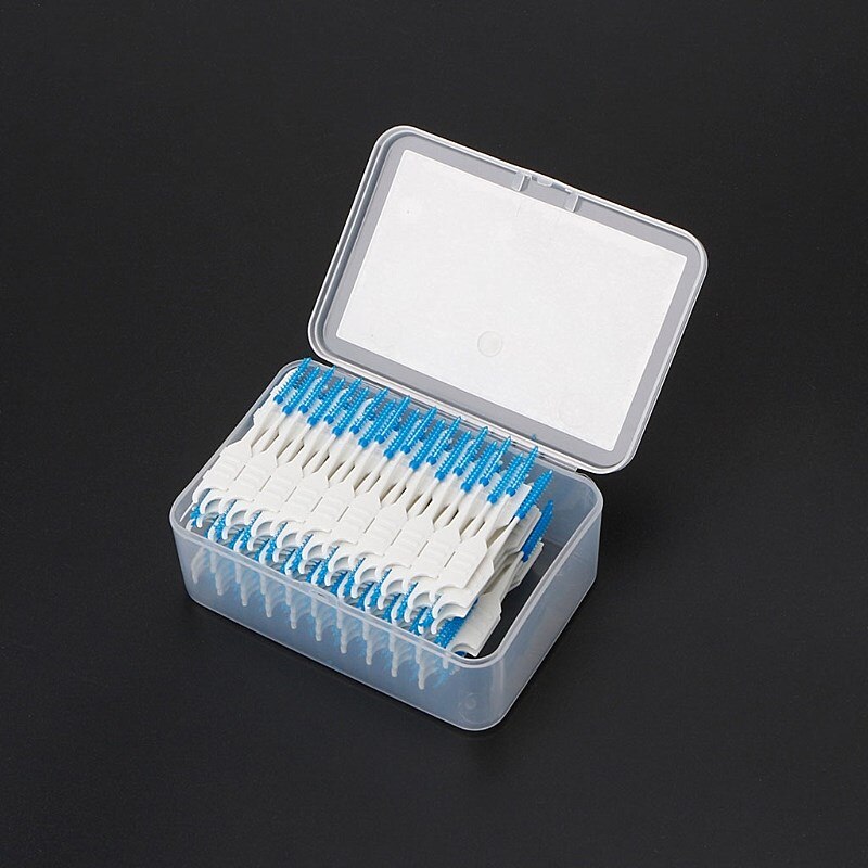 20/40PCS Double Floss Head Hygiene Dental Silicone Interdental Brush Toothpick Teeth Care Cleaning Supplies