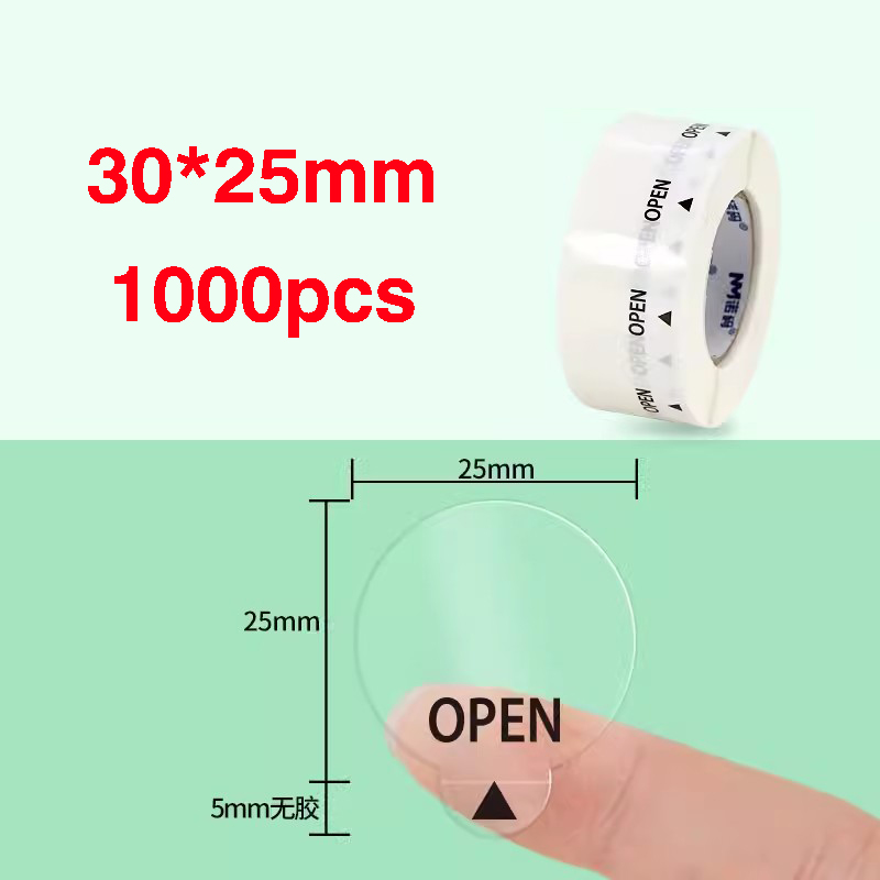 1000 stücke transparente selbst klebende Versiegelung aufkleber Geschäfts verpackungs etiketten verpackungs siegel öffnen Pfeile, sterben leicht abzureißen sind: Blau