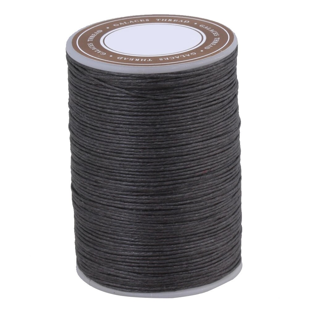 Dark Grey 0.6mm Dia Ramie Waxed Cord Wax Thread 95m for Leather Craft