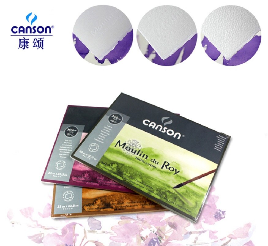 Canson – carnet de croquis en aquarelle, carte postale 16K, 300g, papier de dessin pour croquis d'art