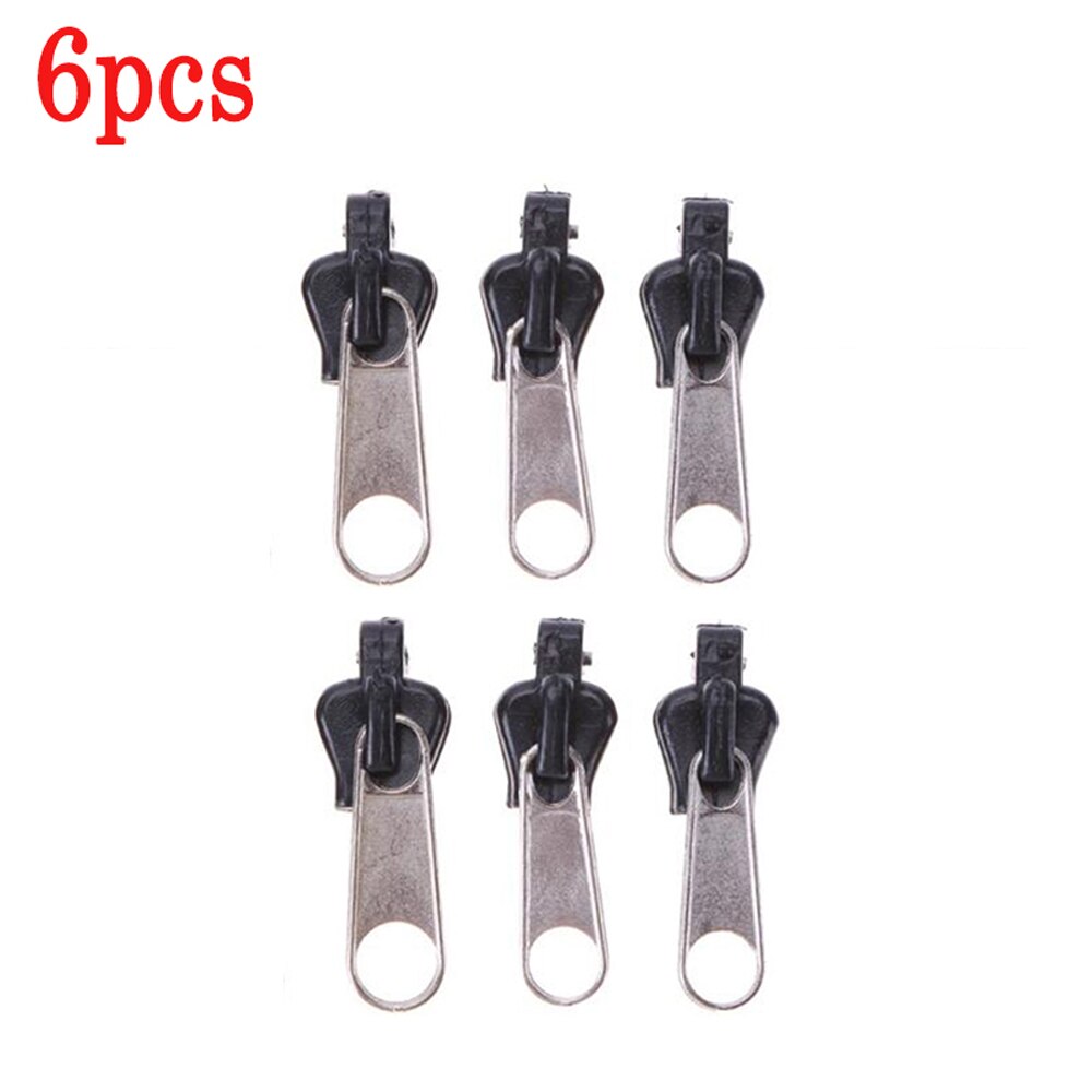 20/40PCS Instant Zipper Universal Instant Fix Zipper Repair Kit Removable Replacement Zip Slider Teeth Rescue Zippers For Sewing: 6PCS Silver
