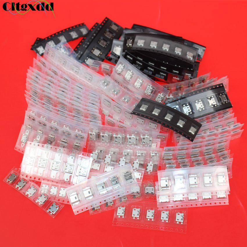 Cltgxdd 100 modell 5 pin mikro usb-kontakt, usb jack kvinnelig stikkontakt blande smd dyppe  v8- havn til lenovo samsung xiaomi huawei nokia ect