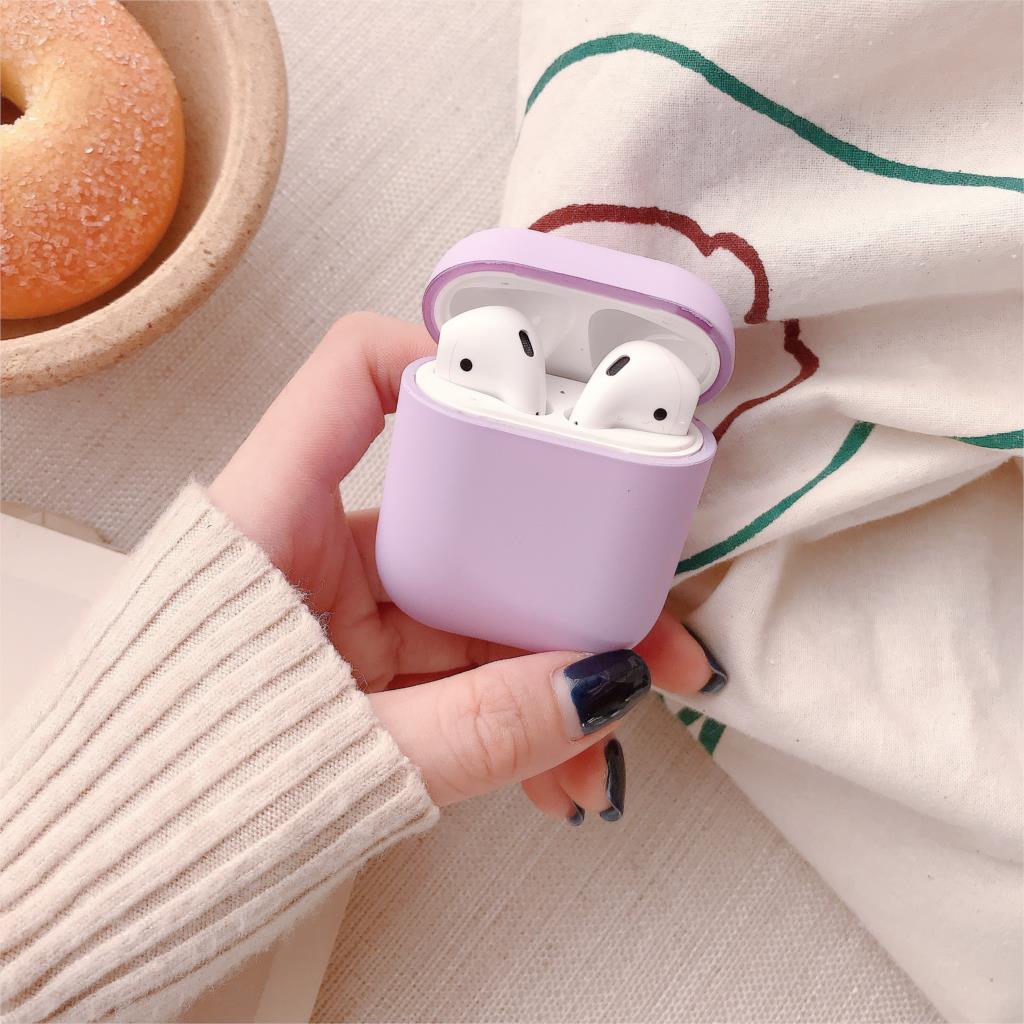 Original For Apple Airpods 1 2 Wireless Bluetooth Earphone Case Colorful Candy For Apple AirPods Pro PC Hard Cute Cover Box Case: purple for 1 2