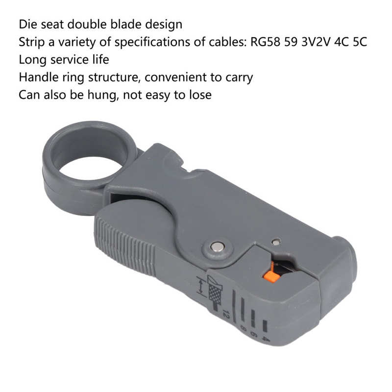 Coaxial Cable Stripper Manual RG58 59 62 Network Wire Rotary Peeling Decrustation Pliers HT‑332 Hand Tools