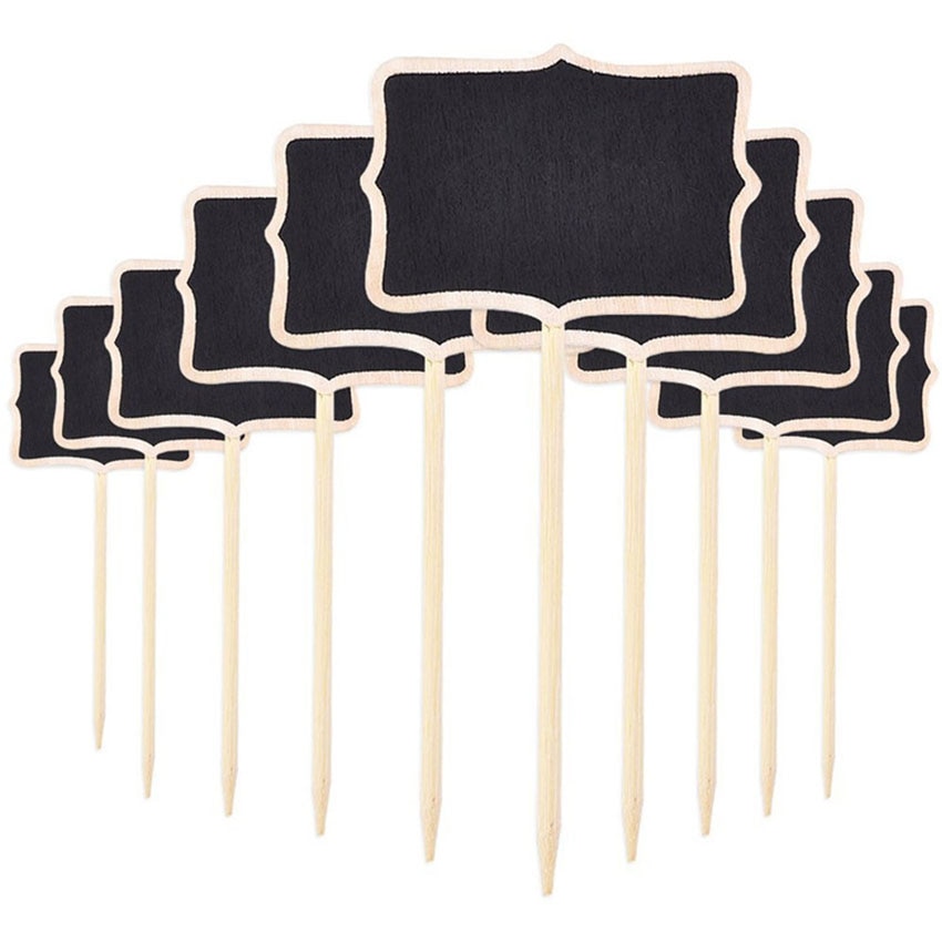 10 unidades/lotes flor jardim sinais marcador blackboards ornamento mini rótulo de alimentos quadro, mensagem notas placas, decorações festa