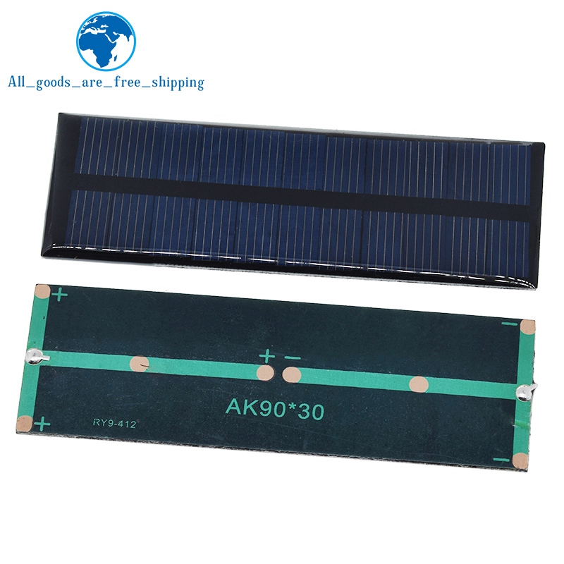 1Pcs Zonnepaneel Diy Fotovoltaïsche Solar Torch Mobiele Lader Lamp Licht Zon Power Solar Charger 90*30Mm 0.38W 5.5V 70mA