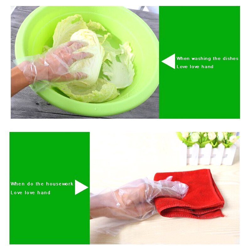 100 stuks/set multifunctionele milieuvriendelijke wegwerphandschoenen pe-handschoenen voor barbecue/schoonmaken/koken keuken afwassen catering handschoenen