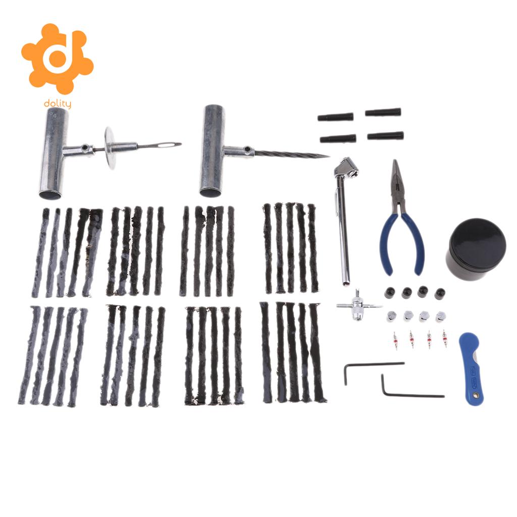 Tire Repair Kit Tools Heavy Duty 67pc Set For Motorcycle ATV Jeep Truck