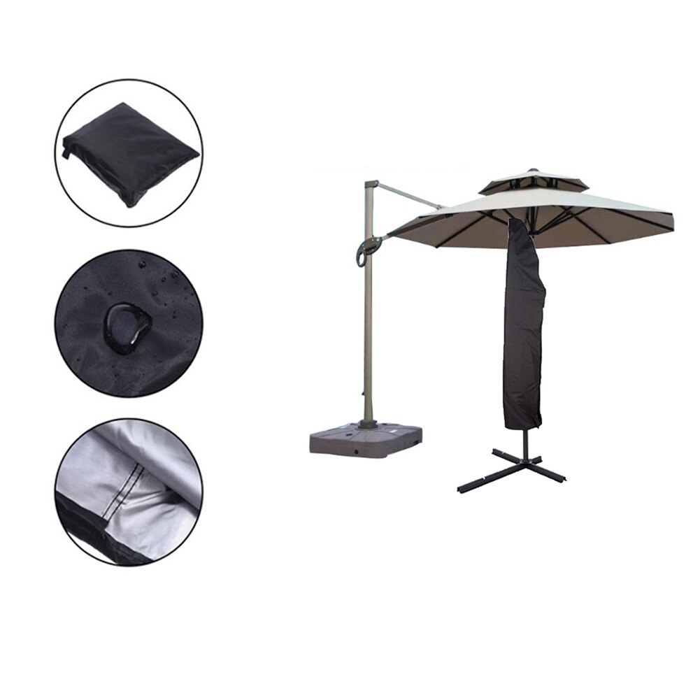 Vandtæt paraply terrasse parasol paraply cover regnslag tilbehør snor 265 x 40-70 cm parasol cover med pose udendørs