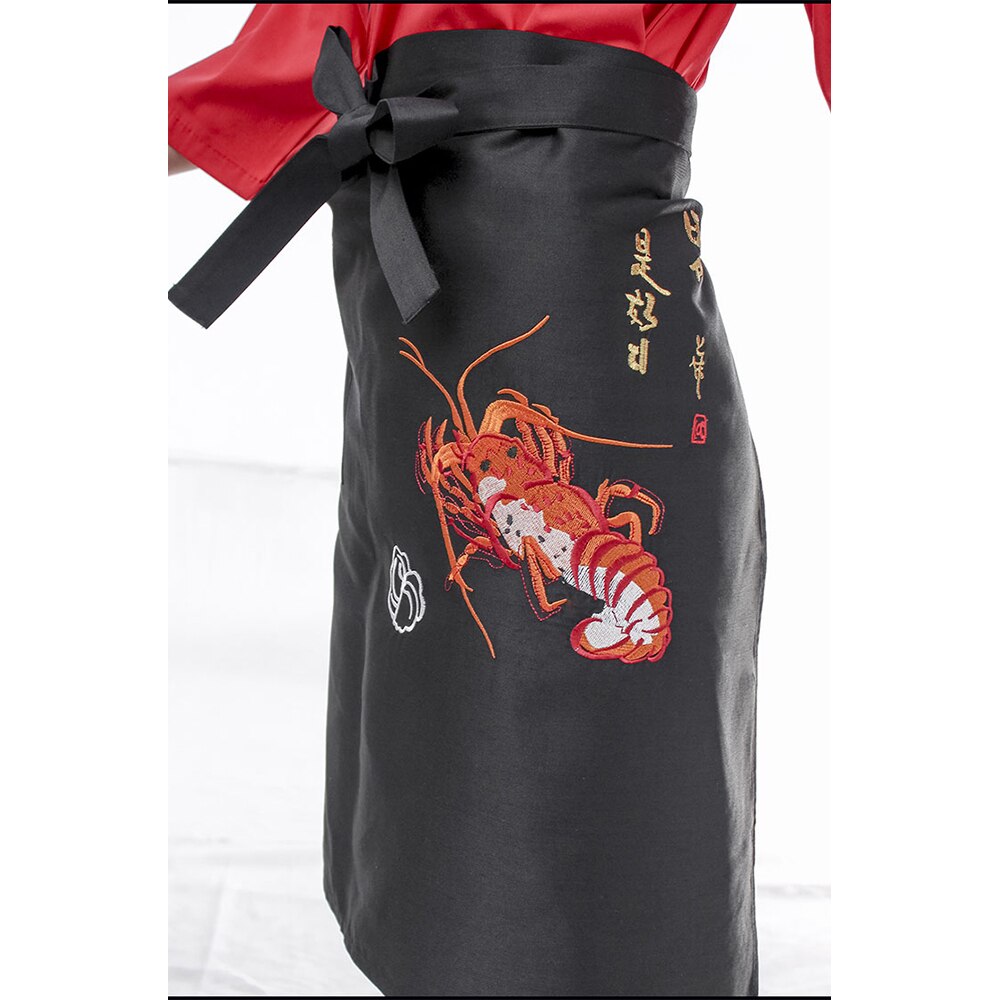 Delantal de Chef de estilo japonés, uniforme de camarero, restaurante, cocina, bordado, Kimono, Sushi, disfraz, ropa de trabajo